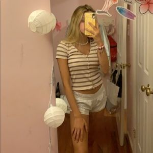 striped button down shirt